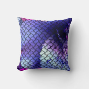 Coussin Mosaïque Abstraite de fleurs violettes