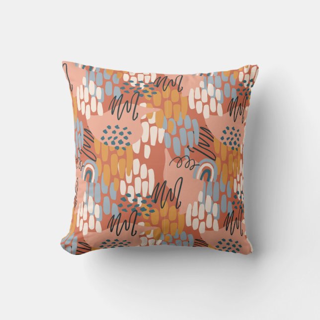 Coussin mosaïque abstraite féminine colorée (Recto)