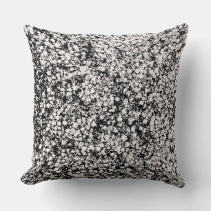 Coussin Mosaïque Abstraite Gris Chaud Noir Blanc Speckled
