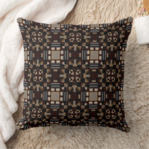 Coussin Mosaïque Brown de décoration d'ivoire noir