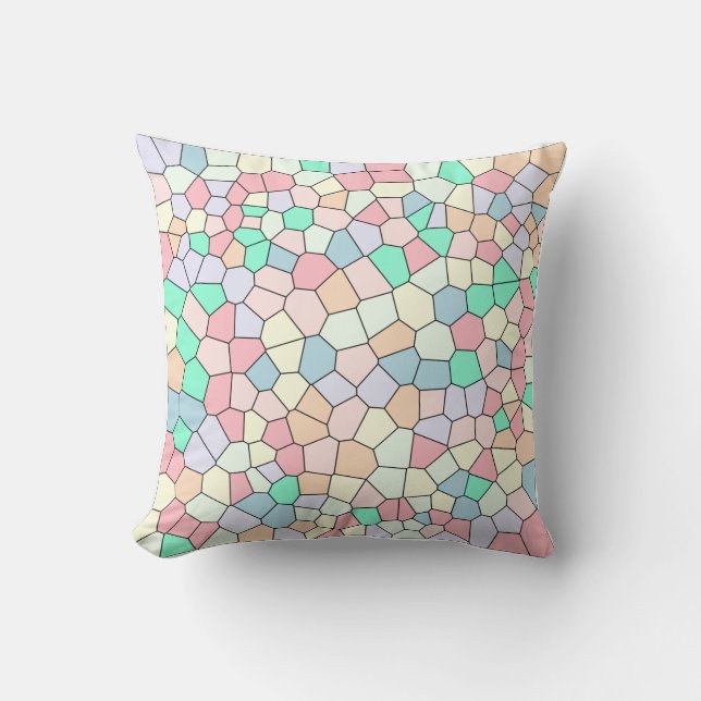 Coussin Mosaïque cellulaire pastel (Recto)