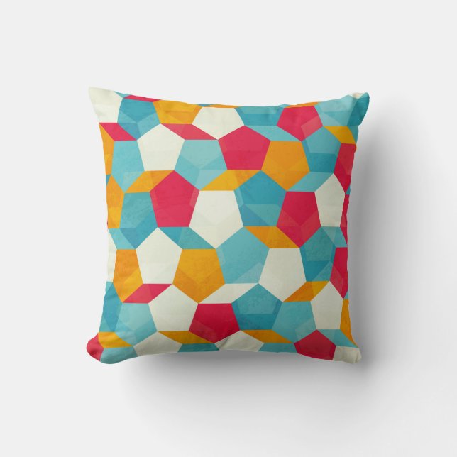 Coussin mosaïque colorée sans couture motif (Recto)