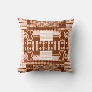 Coussin Mosaïque de cacao - Teinte brune géométrique & crè