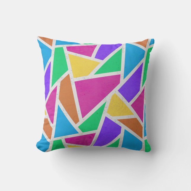 Coussin Mosaïque de couleurs vives arc-en-ciel (Recto)