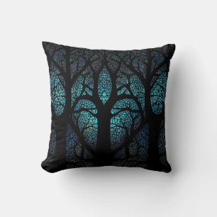Coussin Mosaïque de forêt mystique