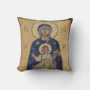 Coussin Mosaïque de Marie et Jésus