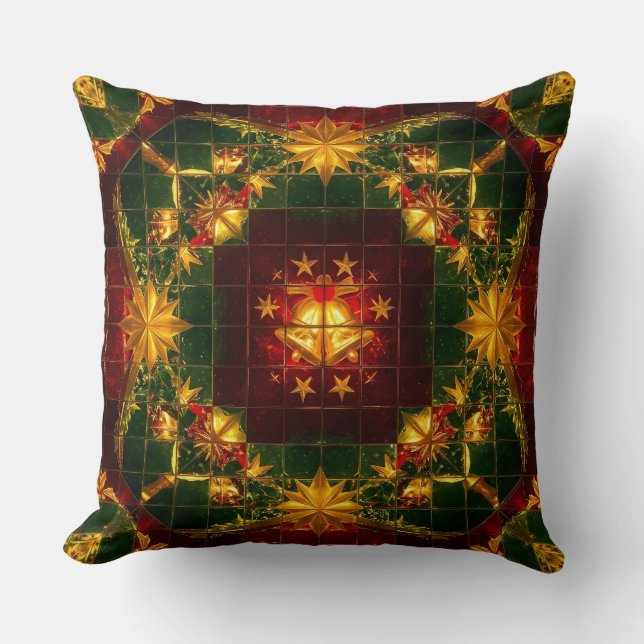 Coussin Mosaïque de Noël : Symétrie et beauté (Recto)