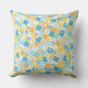 Coussin Mosaïque de plage et d'océan inspirée de l'été