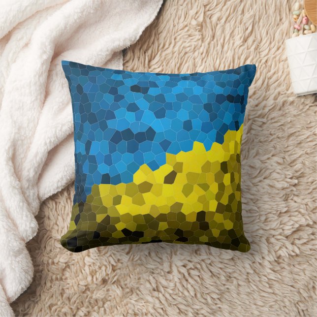 Coussin Mosaïque du drapeau ukrainien (Couverture)