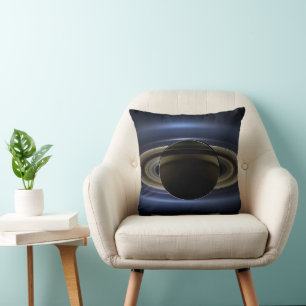 Coussin Mosaïque Du Système Saturne Rétro-Éclairé Par Le S