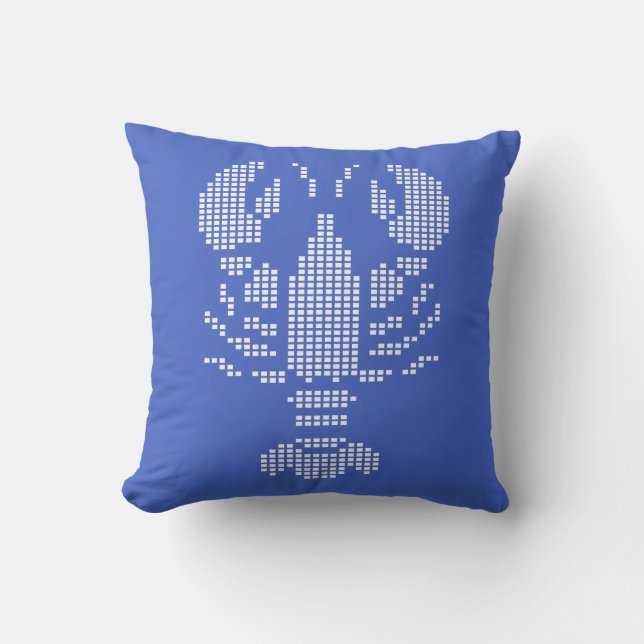 Coussin Mosaïque Emblème Homard Pixel (Recto)