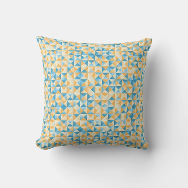 Coussin Mosaïque en bleu et orange (Recto)