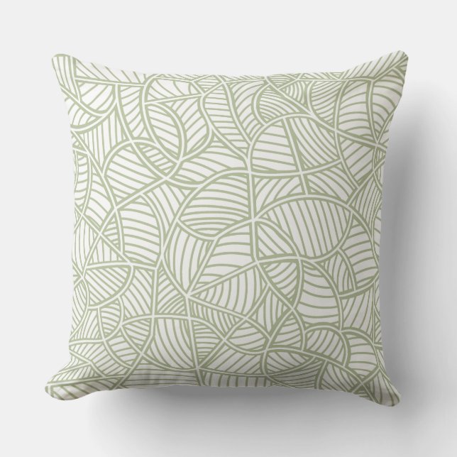 Coussin Mosaïque feuille aléatoire vert pâle (Recto)