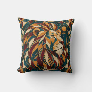 Coussin Mosaïque géométrique bordeaux sarcelle Léo
