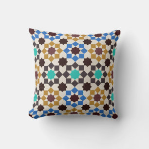 Coussin Mosaïque géométrique colorée marocaine Zellige