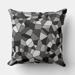 Coussin Mosaïque géométrique grise moderne