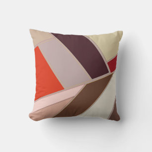 Coussin Mosaïque géométrique moderne Abstraite, Brown et o