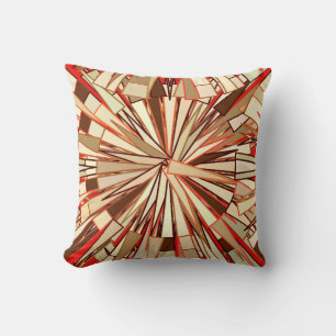 Coussin Mosaïque géométrique moderne, Brown et beige
