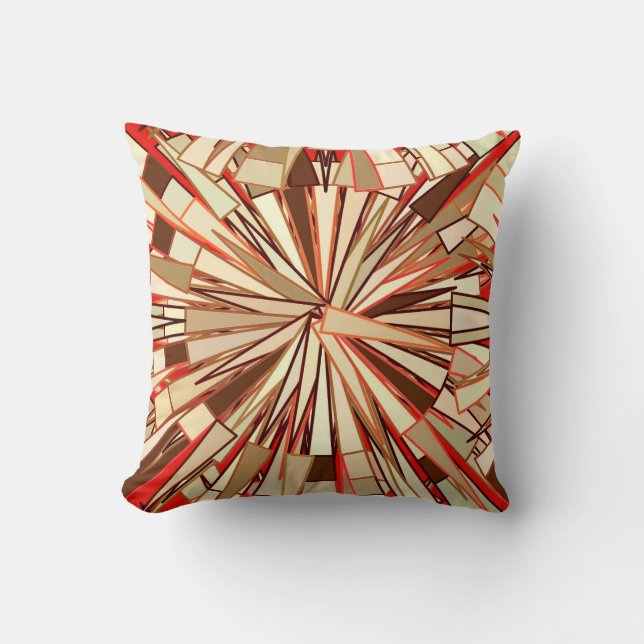 Coussin Mosaïque géométrique moderne, Brown et beige (Recto)