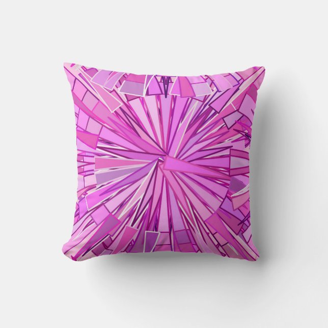 Coussin Mosaïque géométrique moderne, violet et orchidée (Recto)