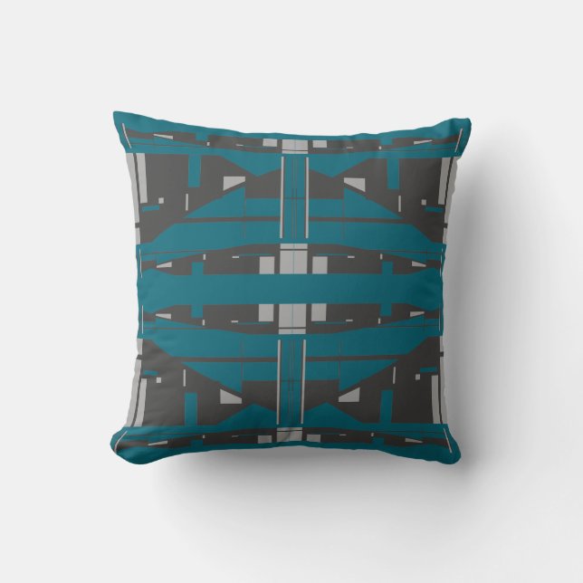 Coussin Mosaïque gris de Charbon gris (Recto)