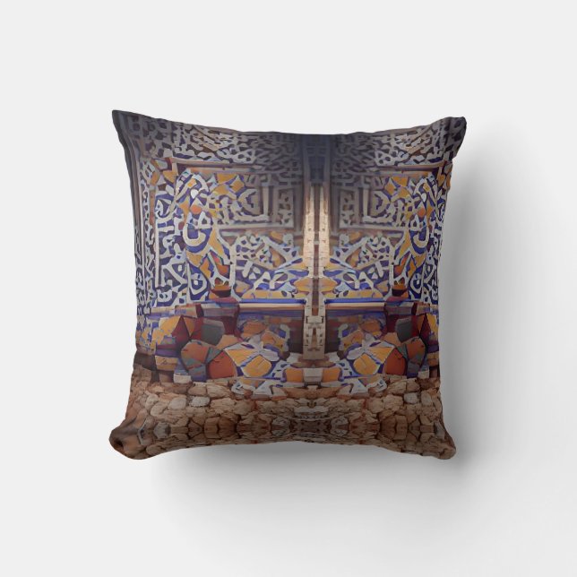 Coussin Mosaïque marocaine art géométrique (Recto)
