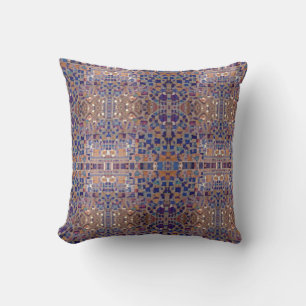 Coussin Mosaïque marocaine design d'inspiration bleu beige