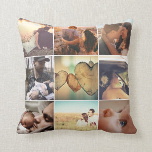 Coussin Mosaïque personnalisée de souvenirs de famille