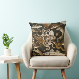 Coussin Mosaïque romaine antique Pompéi Sea Life Mosaïque 