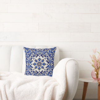 Coussin mosaïque royale bleue