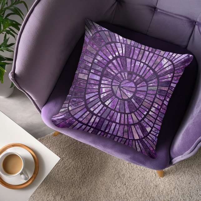 Coussin Mosaïque spirale - Fluorite d'Améthyste (Créateur téléchargé)