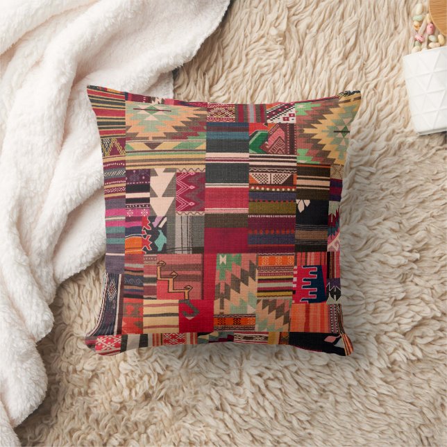 Coussin Mosaïque tribale - Boho Marocain Collage Art (Couverture)