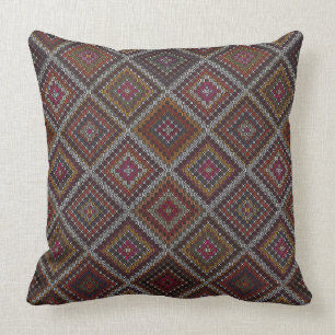 Coussin Mosaïque tribale colorée turque Kilim