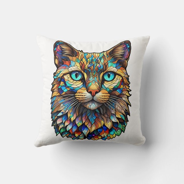 Coussin Mosaïque verre tendu Multicolor Cat 760 (Verso)