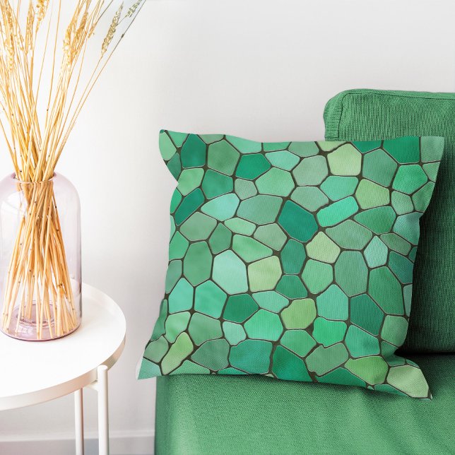 Coussin Mosaïque verte de la mer (Créateur téléchargé)
