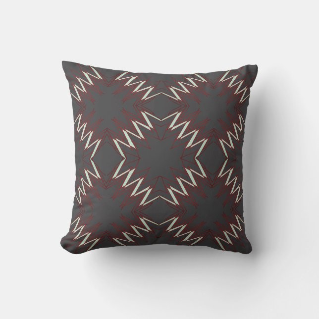 Coussin Mosaïques de diamants d'art abstrait rouge blanc s (Recto)
