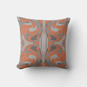 Coussin Mosaïques grandes tourbillonnantes gris charbon or