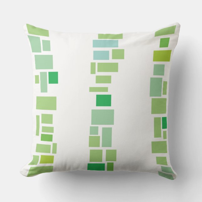 Coussin MOSIAC Vert TILES DESIGN Lisse Retro Pillow (Recto)
