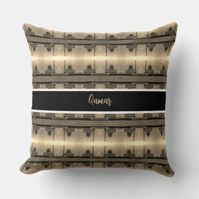 Coussin Mosquée Buniya de Bagdad en Irak vintage (Recto)