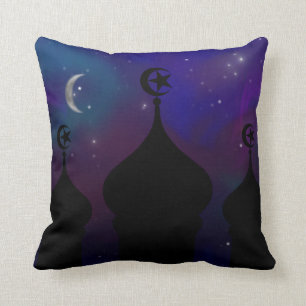 Coussin Mosquée du Ramadan avec ciel nocturne magique
