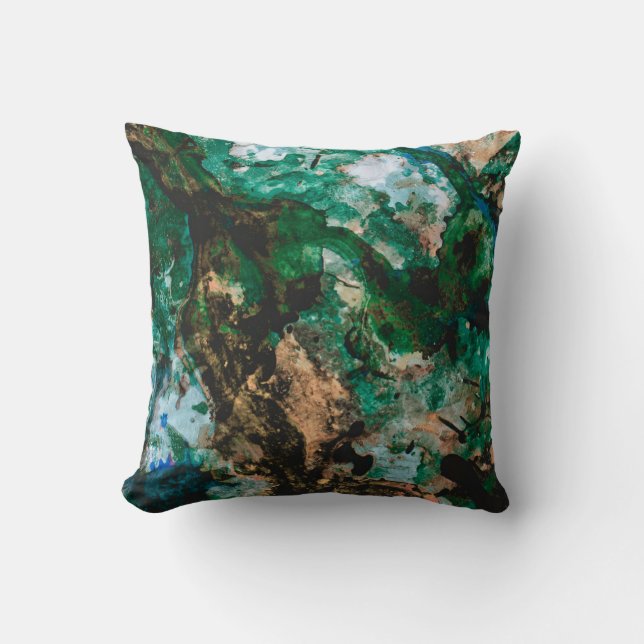 Coussin Moss Agate Green Crystal Geode Abstract (Recto)