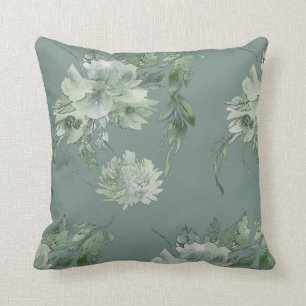 Coussin Mossy Green Floral Mystique contemporaine 16x16