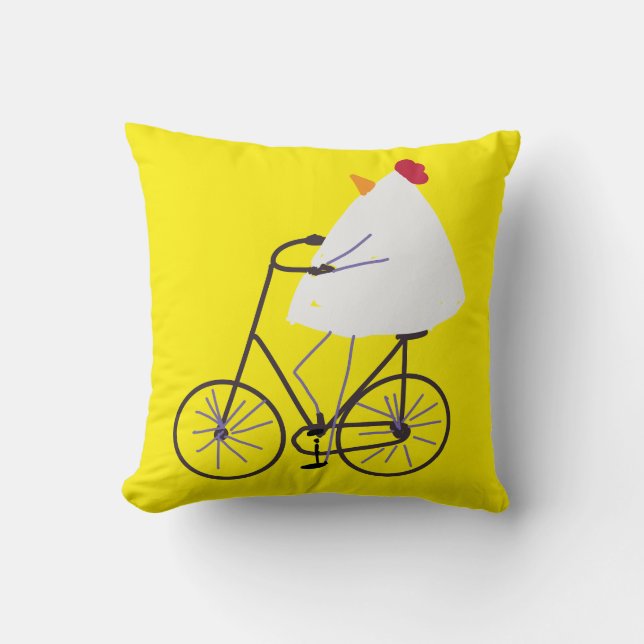 Coussin Motard poulet impertinent (Recto)