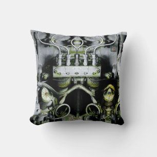 Coussin Moteur vert par Alexandra Cook