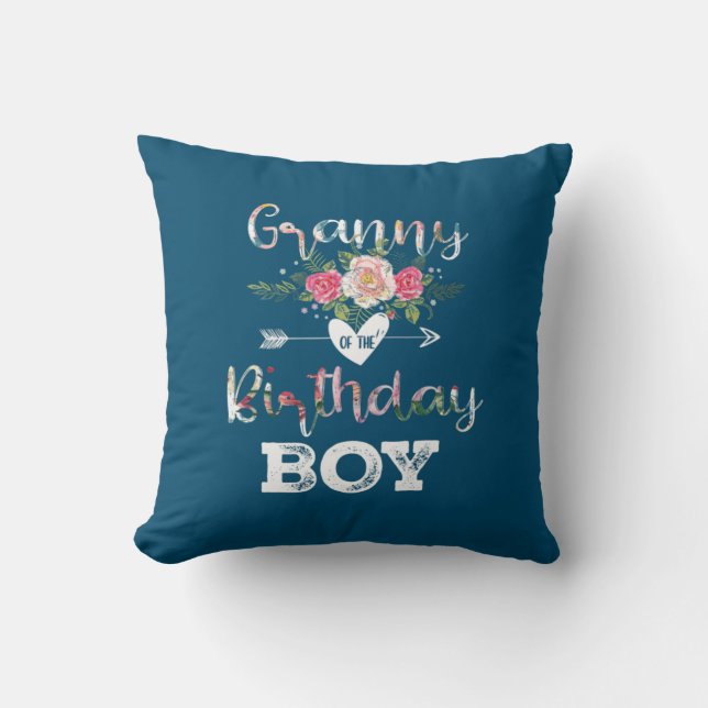 Coussin Mother Art | Grand-mère d'un garçon d'anniversaire (Recto)