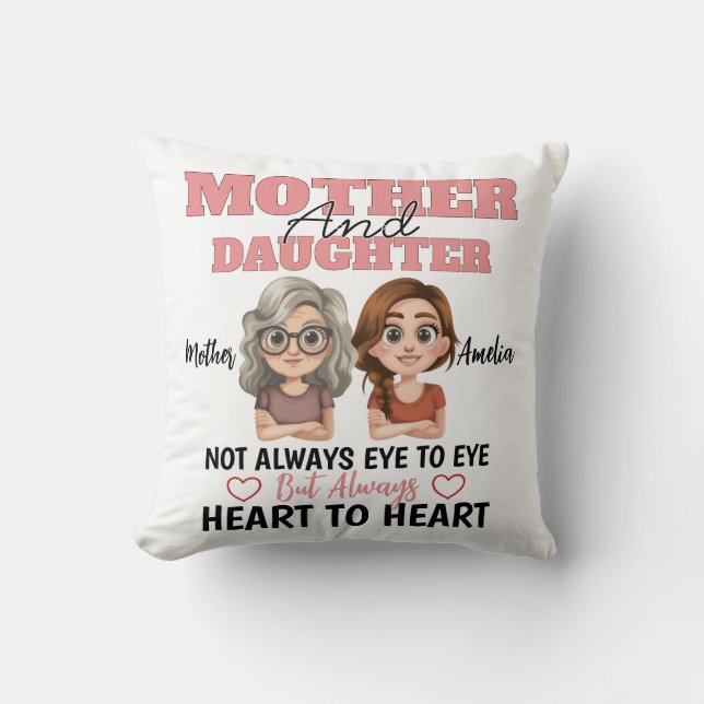 Coussin Mother Daughter Love Across Miles and Hearts (Recto)