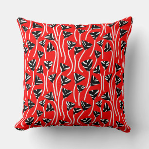 Coussin Motif 210121 - Noir, Blanc et Rouge