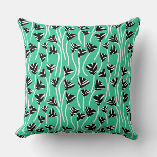 Coussin Motif 210121 - Noir, Blanc et Vert mer