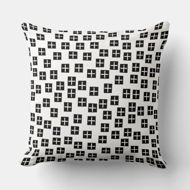Coussin Motif 270715 - noir et blanc (Recto)