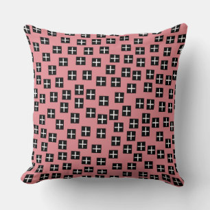 Coussin Motif 270715 - noir et blanc sur rose e3868f